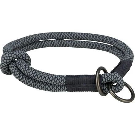 Soft Rope kulatý polostahovací obojek, černá/šedá XS-S: 30 cm/ 10 mm