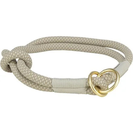 Soft Rope kulatý polostahovací obojek, šedá/světlešedá S-M: 40 cm/ 10 mm