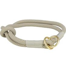 Soft Rope kulatý polostahovací obojek, šedá/světlešedá S-M: 40 cm/ 10 mm