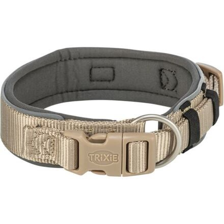 PREMIUM obojek EXTRA široký, písková/grafit XS-S: 27-35 cm/25 mm