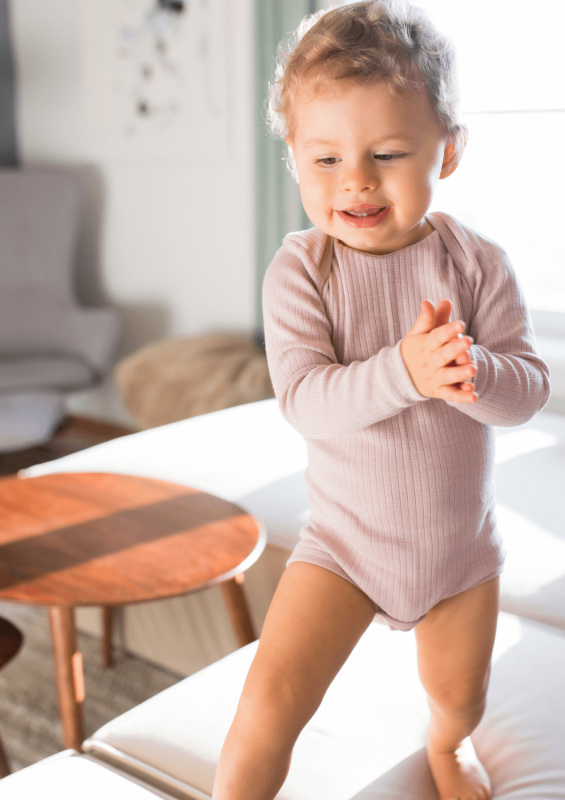 Dětské body z merino vlny, bavlny a hedvábí Cosilana s dlouhým rukávem růžový melír Velikost: 98/104