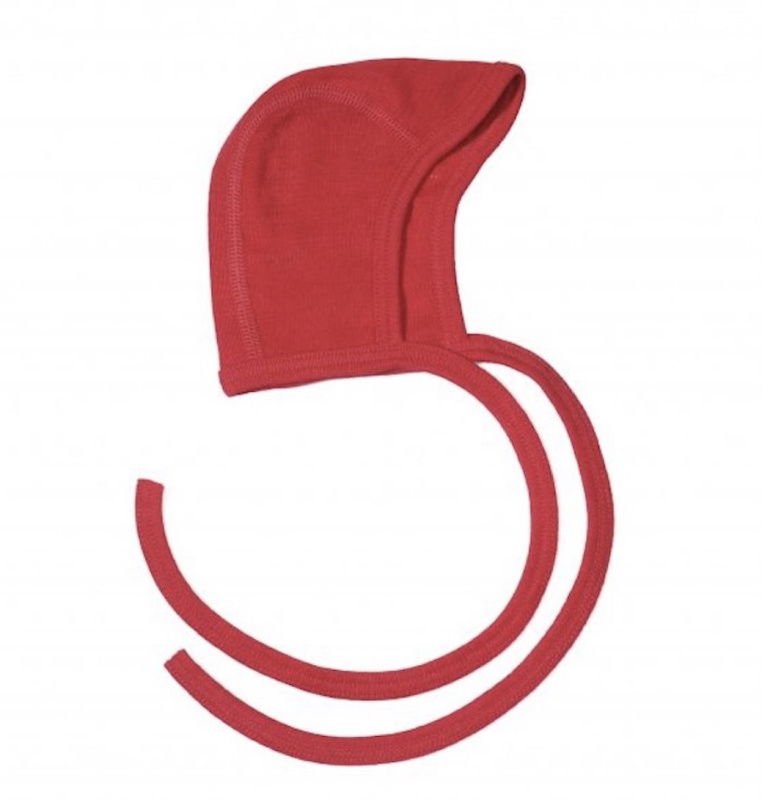 Zavazovací čepička z merino vlny a hedvábí červená Cosilana Velikost: 37-40cm (vel 50/56)