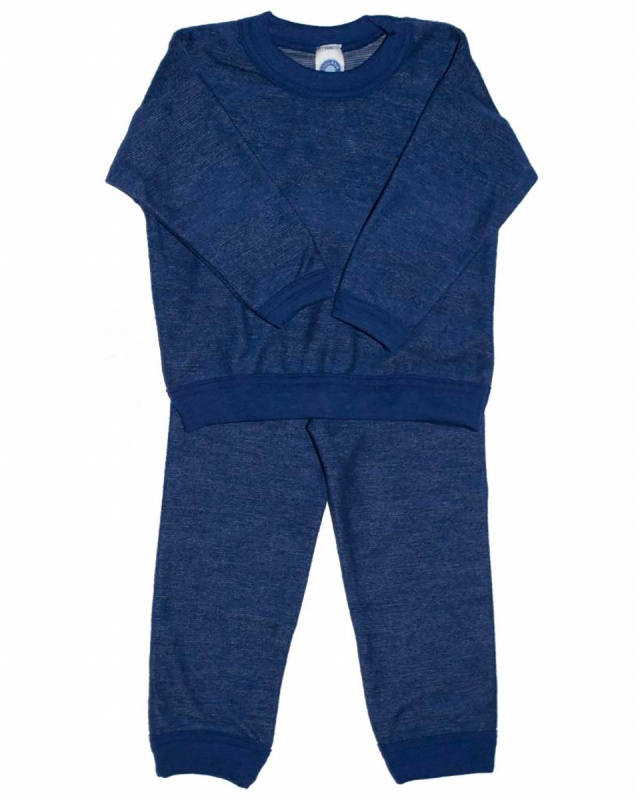 Rostoucí dvoudílné merino pyžamo dětské ze 100% merino vlny COSILANA modrá barva Velikost: 92