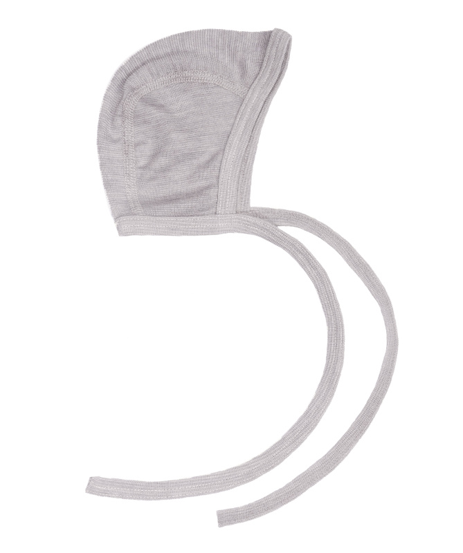 Zavazovací čepička z merino vlny a hedvábí šedý melír Cosilana Velikost: 37-40cm (vel 50/56)