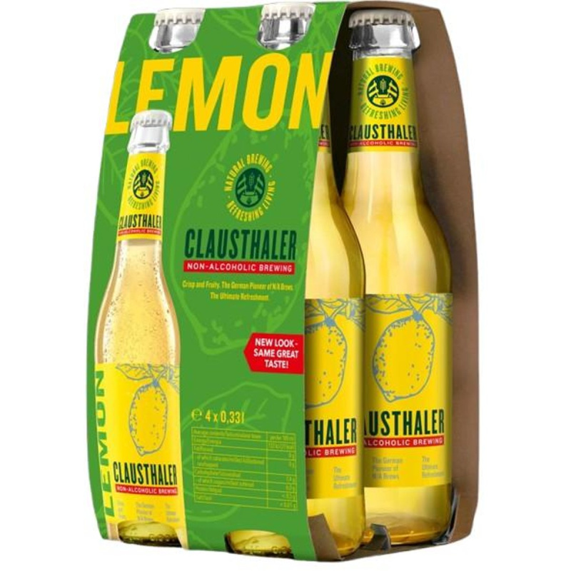 Clausthaler Lemon 4×0,33 l nealkoholické, sklo