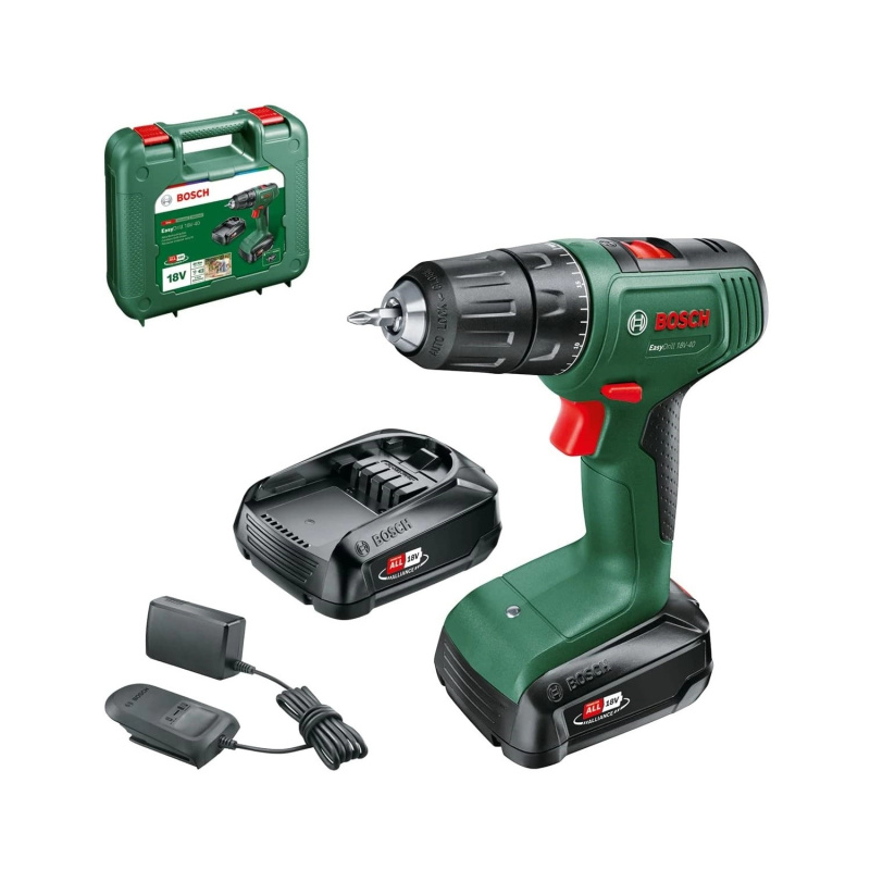 Bosch Aku vrtací šroubovák EasyDrill 18V-40 vč. 2 x aku 2.0 Ah a nabíječky