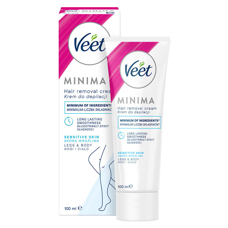 Veet Minima Sensitive Skin depilační krém pro citlivou pokožku aloe vera a vitamin E 100 ml