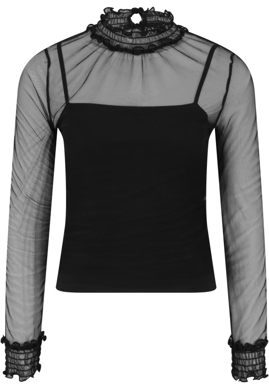 Dámská dvouvrstvá síťovina L/S černá