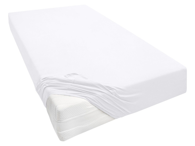 Biberna Žerzejové napínací prostěradlo (180–200 x 200–220 cm, bílá)