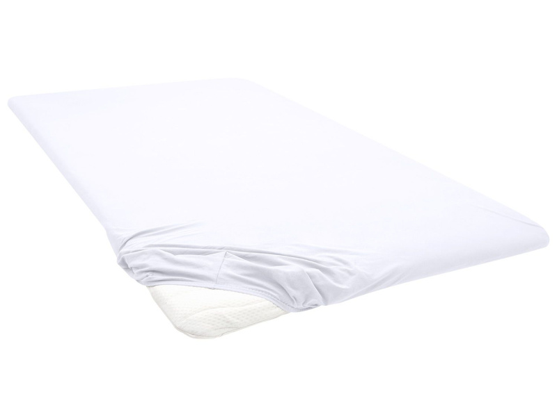 Biberna Žerzejové napínací prostěradlo na podložku na matraci (bílá, 90-100 x 200 cm)