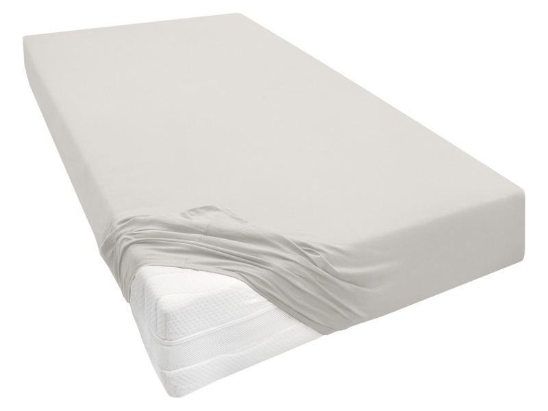 Biberna Žerzejové napínací prostěradlo (180–200 x 200–220 cm, světle šedá)