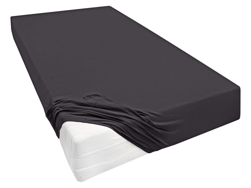 Biberna Žerzejové napínací prostěradlo (90–100 x 200–220 cm, antracitová)