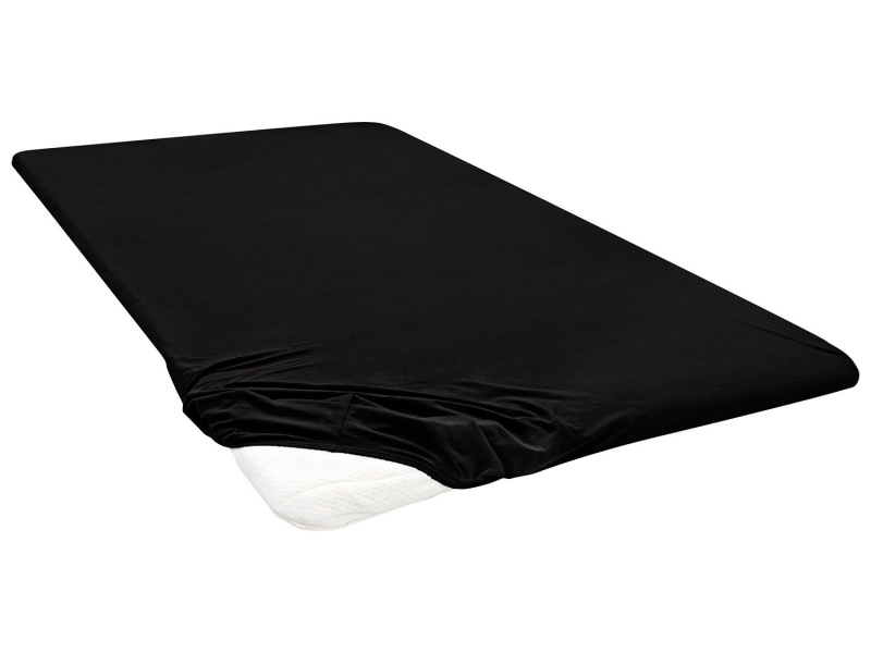 Biberna Žerzejové napínací prostěradlo na podložku na matraci (90-100 x 200 cm, černá)