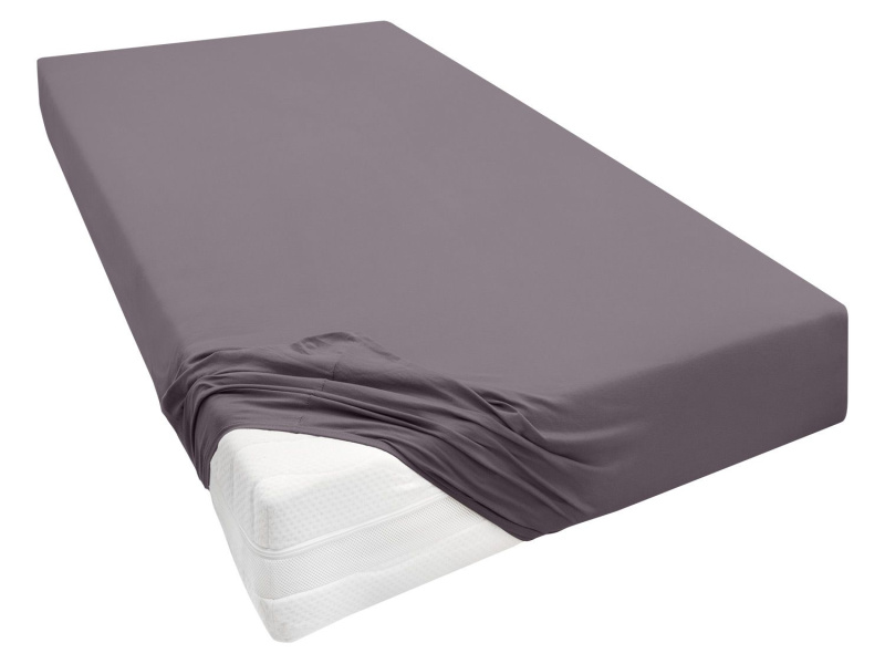 Biberna Žerzejové napínací prostěradlo (90–100 x 200–220 cm, tmavě šedá)