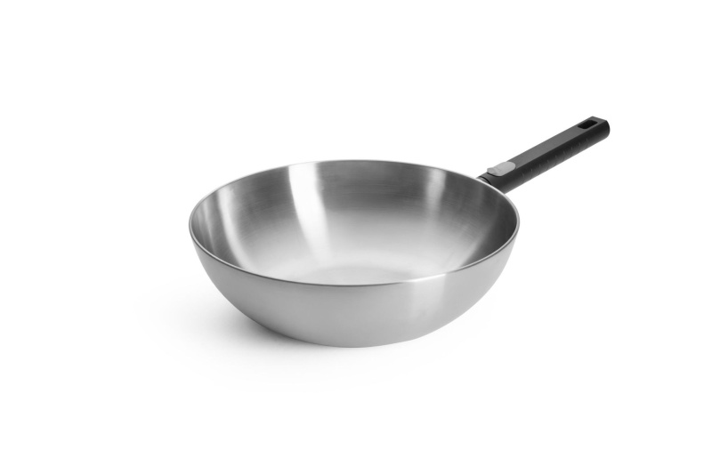 Woll Nerezová wok pánev Logic Steel s odnímatelnou rukojetí, Ø 30 cm 11030LCS