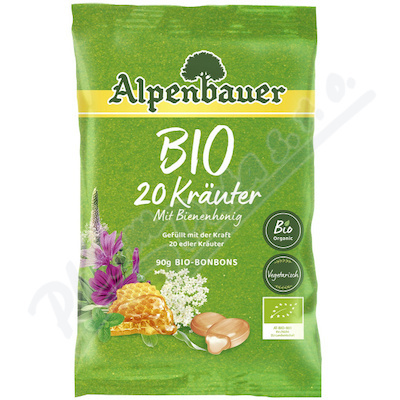 ALPENBAUER Přírodní bonbóny 20 bylinek BIO 90 g