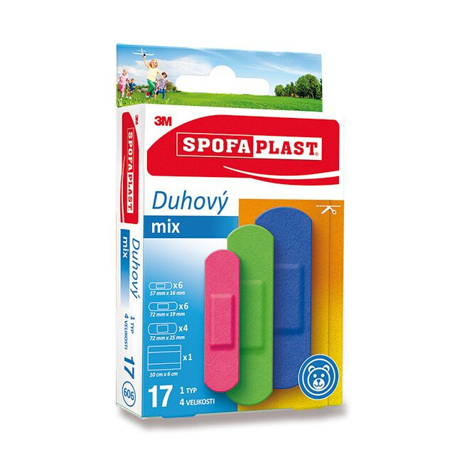 3M Spofaplast® Duhový Mix 606, 17 ks