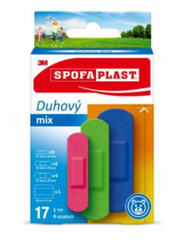 Spofaplast Duhový mix 17 ks
