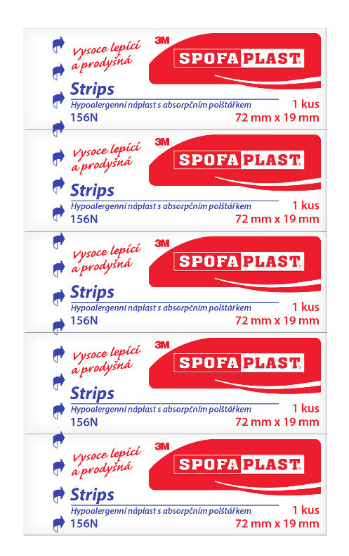 3M Spofaplast® Strips 156N, 72 mm × 19 mm, 5 ks