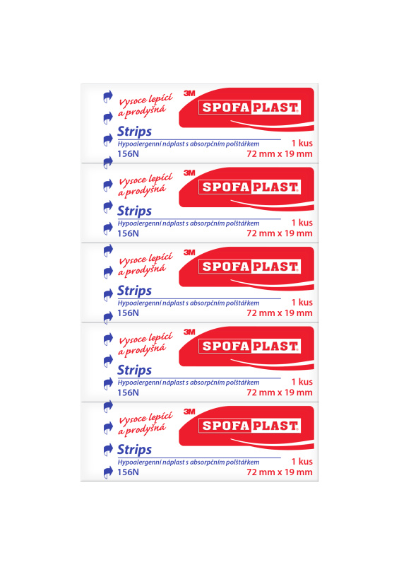 3M Spofaplast® Strips 156N, 72 mm × 19 mm, 5 ks