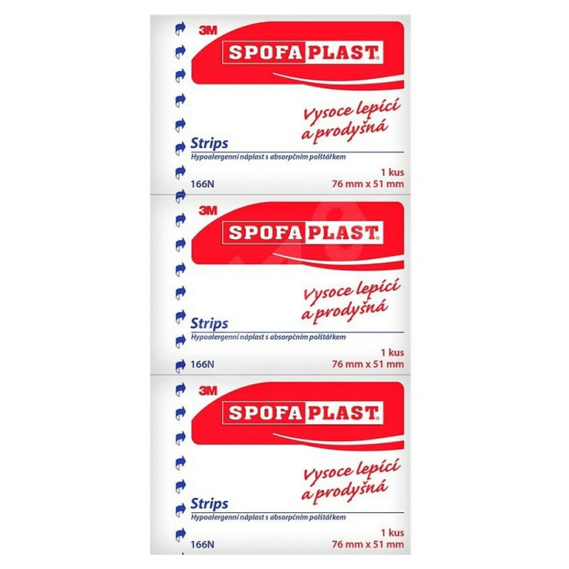 3M Spofaplast 166N Strips 76x51mm 3ks