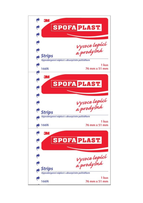 3M Spofaplast 166N Strips 76x51mm 3ks