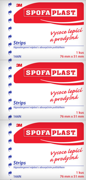 3M Spofaplast 166N Strips 76x51mm 3ks