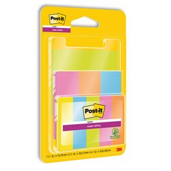 3M Post-it 654 Super Sticky Color - silně lepicí bločky - 9 x 45 l.