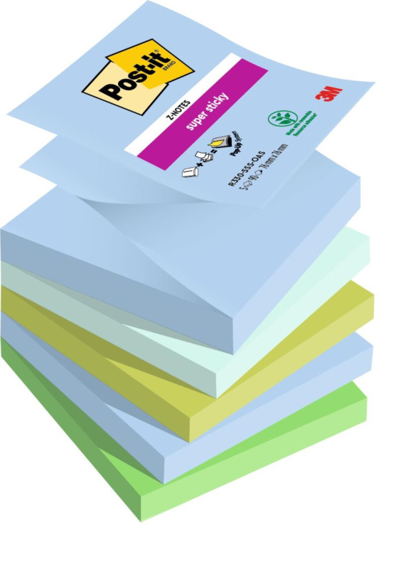 Post-it  Samolepicí Z-bločky Super Sticky OASIS - 76 x76 mm, 5 ks