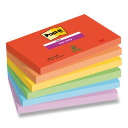 3M Post-it - silně lepicí bloček - 76 x 127 mm, 6 x 90 l., Playful