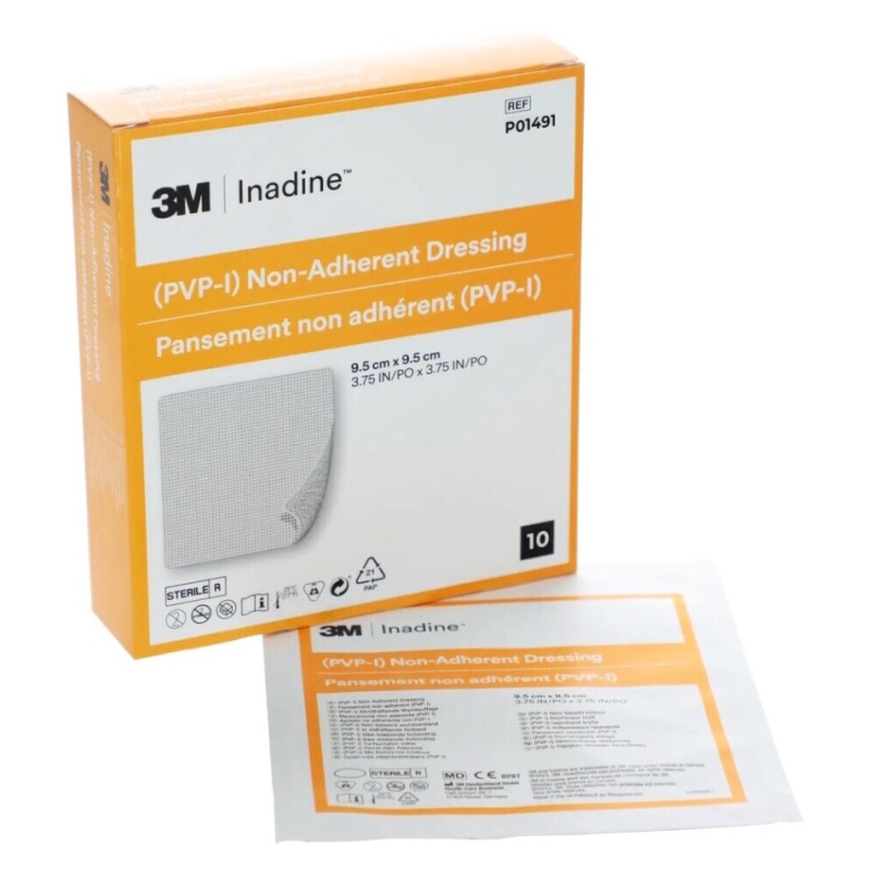 INADINE Neadherentní krytí s povidion jodem 9,5 x 9,5 cm 10 kusů