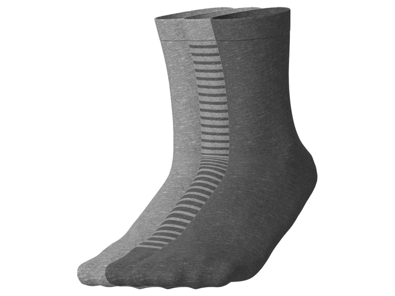 esmara® Dámské ponožky s BIO bavlnou, 3 páry (šedá, 35-38)