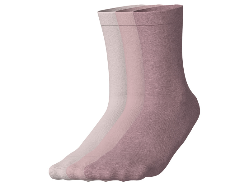esmara® Dámské ponožky s BIO bavlnou, 3 páry (světle růžová, 39-42)