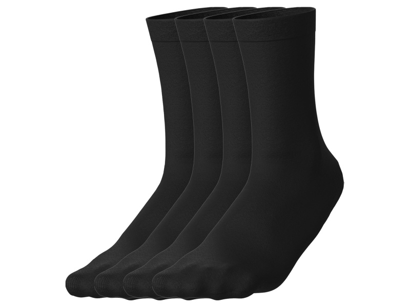 esmara® Dámské ponožky s BIO bavlnou, 4 páry (černá, 35-38)