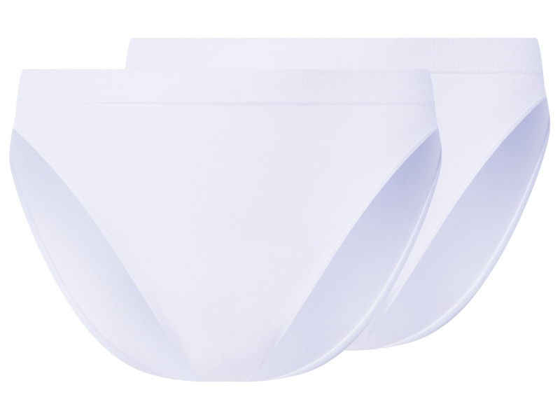 esmara® Dámské bezešvé kalhotky, 2 kusy (bílá, L(44/46))
