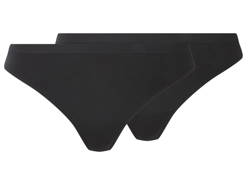 esmara® Dámské bezešvé kalhotky, 2 kusy (černá, M(40/42))