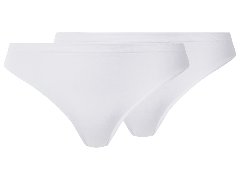 esmara® Dámské bezešvé kalhotky, 2 kusy (bílá, L(44/46))