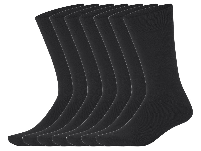 esmara Men Pánské ponožky s BIO bavlnou, 7 párů (černá, 43-46)