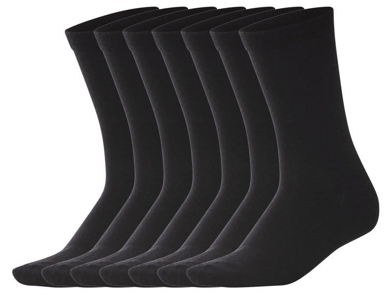 esmara® Dámské ponožky s BIO bavlnou, 7 párů (černá, 35-38)