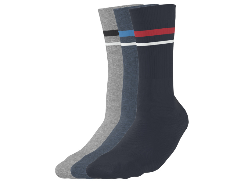 esmara Men Pánské ponožky, 3 páry (šedá/černá/modrá, 39-42)