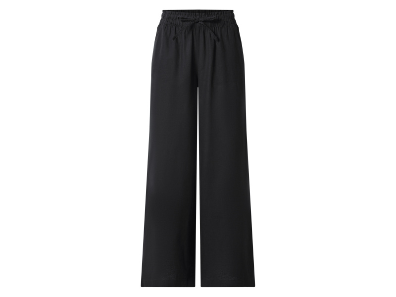 esmara® Dámské kalhoty s podílem lnu (černá, M(40/42))