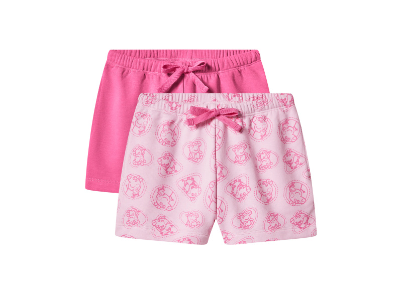 Dětské teplákové kraťasy, 2 kusy (dívčí plavky / Prasátko Peppa, 98/104)