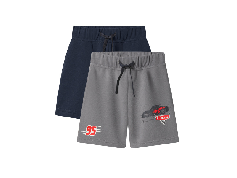 Dětské teplákové kraťasy, 2 kusy (auta, 110/116)