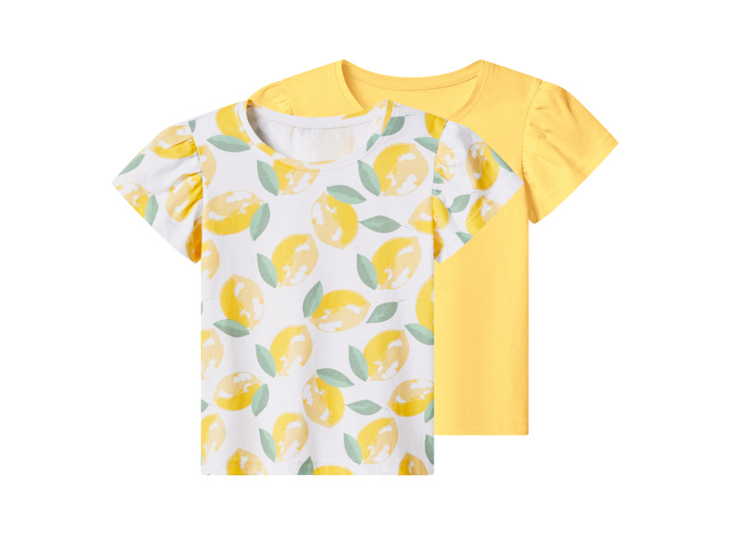 lupilu® Dětské triko, 2 kusy (bílá/žlutá, 122/128)