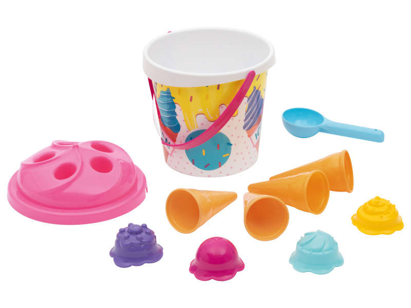 lupilu® Hračky na písek s kyblíkem (sada hraček na písek/zmrzlina)