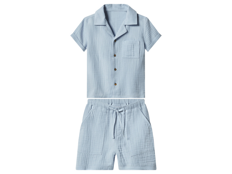 lupilu® Dětská mušelínová souprava, 2dílná (modrá, 122/128)