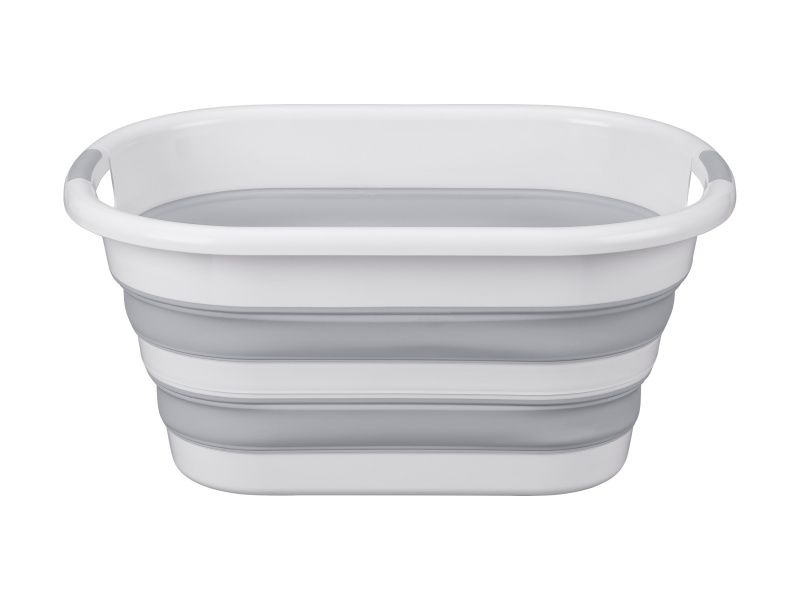 W5 Skládací koš na prádlo, 40 l (bílá / světle šedá)