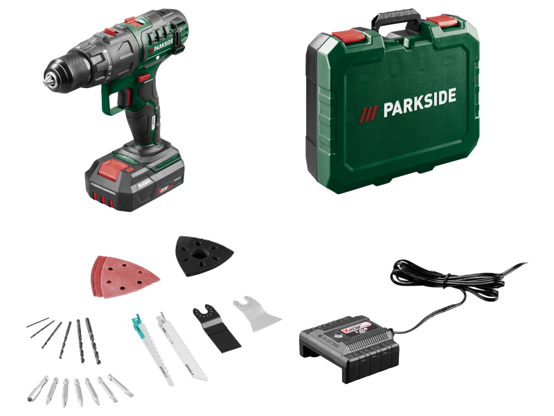 Parkside® Aku kombinované nářadí 3 v 1 Pkga 20-Li D2 – včetně akumulátoru a nabíječky