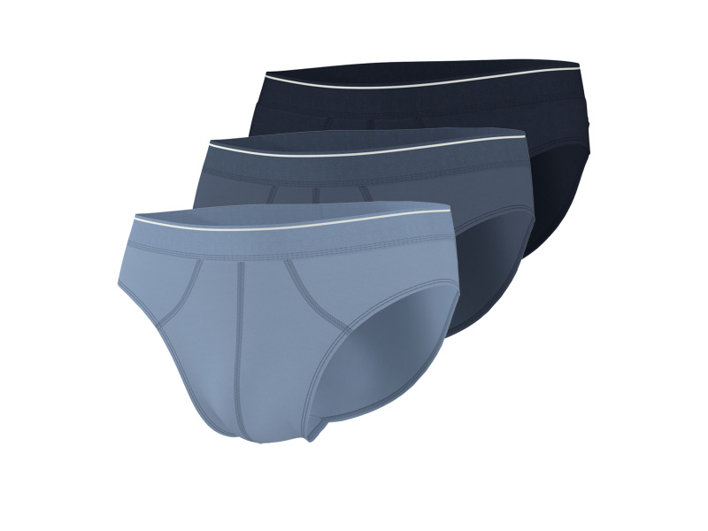 Esmara MEN Pánské slipy, 3 kusy (navy modrá / modrá, 5/M)