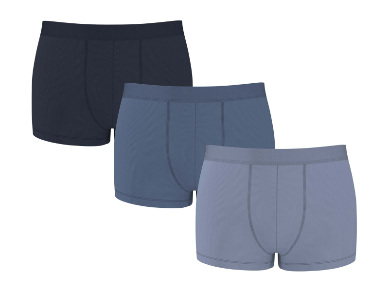 Esmara MEN Pánské vroubkované boxerky, 3 kusy (navy modrá / modrá, 6/L)